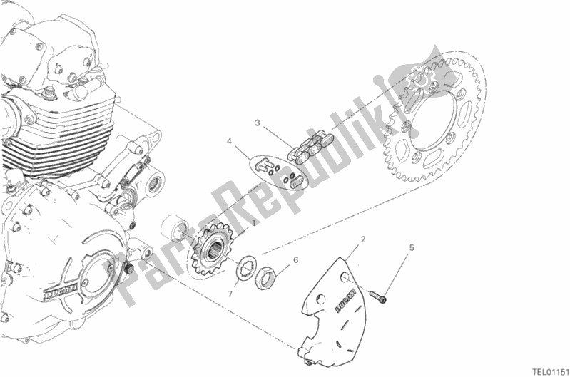 Tutte le parti per il Pignone Anteriore - Catena del Ducati Scrambler 1100 Special Thailand 2020